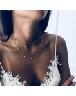 3 sztuk/zestaw Vintage koraliki łańcuch wielowarstwowy wisiorek naszyjnik Boho naszyjniki kobiety złoty kołnierz collier biżuter