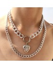 Po prostu czuć się wielowarstwowy barokowym grube łańcuszek naszyjnik Collares Punk złoty serce wisiorek Choker naszyjnik festiw