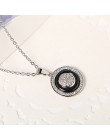 Kobieta w stylu Vintage 585 różowe złoto koło wisiorek naszyjniki dla kobiet moda zdrowe ceramiczne oświadczenie naszyjnik elega