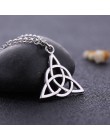 Teamer Irish Celtics Knot naszyjnik prosta biżuteria srebrny kolor magiczny Wicca Viking naszyjnik dla kobiet regulowany