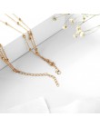 3 sztuk/zestaw Vintage koraliki łańcuch wielowarstwowy wisiorek naszyjnik Boho naszyjniki kobiety złoty kołnierz collier biżuter