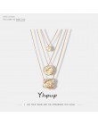 Yhpup Vintage stop cynkowy kwiat okrągły naszyjnik Trendy moda geometryczne wielowarstwowe złoto srebro naszyjnik Maxi akcesoria