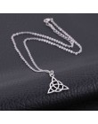 Teamer Irish Celtics Knot naszyjnik prosta biżuteria srebrny kolor magiczny Wicca Viking naszyjnik dla kobiet regulowany
