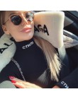 InstaHot bawełniany golf z nadrukiem body z nadrukiem kobiety jesień seksowny z długim rękawem Playsuits czarne obcisłe bluzki k