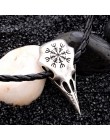 Modyle Viking Charms Vintage kolor srebrny punk etniczny Totem wrona wisiorek z czaszką skórzany łańcuszek krótkie naszyjniki da