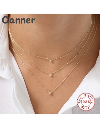 925 Sterling srebrny naszyjnik Rhinestone kryształowe naszyjniki dla kobiet Cubic cyrkon Choker naszyjniki ślubne Collier Femme 