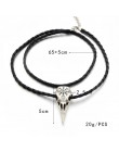 Modyle Viking Charms Vintage kolor srebrny punk etniczny Totem wrona wisiorek z czaszką skórzany łańcuszek krótkie naszyjniki da