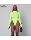 Hugcitar z długim rękawem na szyję neon bodycon sexy body bożonarodzeniowe 2019 jesienno-zimowa moda damska casual slim fit body