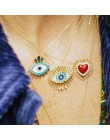 2020 nowy projekt czeski emalia Evil Eye serce wisiorek naszyjniki damski złoty łańcuszek Vintage Charm sweter akcesoria naszyjn