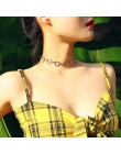 Choker naszyjnik serce nowy projekt Punk złoty naszyjnik Boho Gothic biżuteria dla kobiet Wicca naszyjnik łańcuch 2020 oświadcze