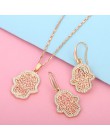 Nowy turecki Evil Eye Hand Hamsa naszyjnik zestawy kobiety złoty srebrny kryształ biżuteria drążą łańcuchy obojczyka Link Collie