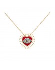 2020 nowy projekt czeski emalia Evil Eye serce wisiorek naszyjniki damski złoty łańcuszek Vintage Charm sweter akcesoria naszyjn