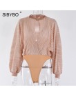 Sibybo głęboki dekolt w serek Patchwork Sexy body kobiety moda z długim rękawem luźne damskie pajacyki wiosna body na co dzień k