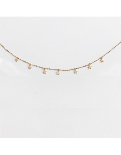 2019 Moda Boho wisiorki Collier Femme łańcuch kołnierz Collares De Moda gwiazda naszyjnik kobiety Choker Kolye złoty srebrzysty 