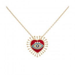 2020 nowy projekt czeski emalia Evil Eye serce wisiorek naszyjniki damski złoty łańcuszek Vintage Charm sweter akcesoria naszyjn