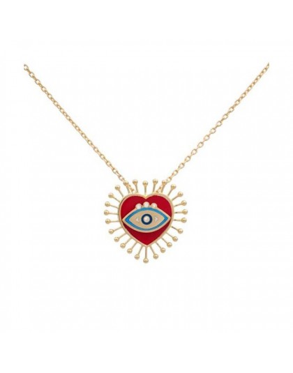 2020 nowy projekt czeski emalia Evil Eye serce wisiorek naszyjniki damski złoty łańcuszek Vintage Charm sweter akcesoria naszyjn