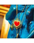 2020 nowy projekt czeski emalia Evil Eye serce wisiorek naszyjniki damski złoty łańcuszek Vintage Charm sweter akcesoria naszyjn
