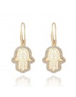Nowy turecki Evil Eye Hand Hamsa naszyjnik zestawy kobiety złoty srebrny kryształ biżuteria drążą łańcuchy obojczyka Link Collie