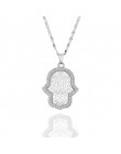 Nowy turecki Evil Eye Hand Hamsa naszyjnik zestawy kobiety złoty srebrny kryształ biżuteria drążą łańcuchy obojczyka Link Collie
