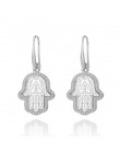 Nowy turecki Evil Eye Hand Hamsa naszyjnik zestawy kobiety złoty srebrny kryształ biżuteria drążą łańcuchy obojczyka Link Collie