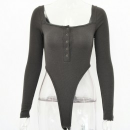 Articat czarny Off Shoulder Sexy body kobiety z długim rękawem Slash przyciski Bodycon pajacyki kombinezon damski solidny letni 