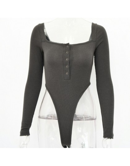 Articat czarny Off Shoulder Sexy body kobiety z długim rękawem Slash przyciski Bodycon pajacyki kombinezon damski solidny letni 