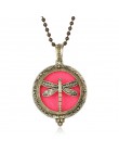 Nowa biżuteria aromaterapia Dragonfly naszyjnik drzewo życia Vintage otwarte medaliony wisiorki perfumy dyfuzor olejków eteryczn