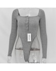 Articat czarny Off Shoulder Sexy body kobiety z długim rękawem Slash przyciski Bodycon pajacyki kombinezon damski solidny letni 