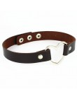 Moda PU skóra serce Choker naszyjnik kobiety Chocker naszyjniki Punk komunikat biżuteria Collier panna młoda biżuteria prezent