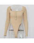 Articat czarny Off Shoulder Sexy body kobiety z długim rękawem Slash przyciski Bodycon pajacyki kombinezon damski solidny letni 