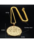 Czary Pentagram ze stali nierdzewnej stalowy łańcuch naszyjniki dla mężczyzn złoty kolor naszyjniki wisiorki biżuteria cadenas p