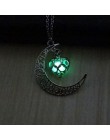 2019 świecące w ciemności wisiorek naszyjniki posrebrzany łańcuszek naszyjniki Hollow księżyc i serce Choker naszyjnik Collares 