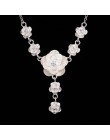 Moda kolor srebrny wisiorek kwiat naszyjnik dla kobiet Wedding Party Chokers wyróżniający się naszyjnik biżuteria walentynki pre