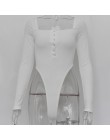 Articat czarny Off Shoulder Sexy body kobiety z długim rękawem Slash przyciski Bodycon pajacyki kombinezon damski solidny letni 