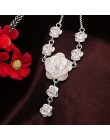 Moda kolor srebrny wisiorek kwiat naszyjnik dla kobiet Wedding Party Chokers wyróżniający się naszyjnik biżuteria walentynki pre