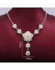 Moda kolor srebrny wisiorek kwiat naszyjnik dla kobiet Wedding Party Chokers wyróżniający się naszyjnik biżuteria walentynki pre