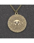 Piraci z karaibów naszyjnik Jack Sparrow Aztec moneta medalion Vintage złoty brąz srebrny wisiorek Johnny Depp hurt