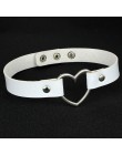 Moda PU skóra serce Choker naszyjnik kobiety Chocker naszyjniki Punk komunikat biżuteria Collier panna młoda biżuteria prezent