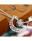 2019 świecące w ciemności wisiorek naszyjniki posrebrzany łańcuszek naszyjniki Hollow księżyc i serce Choker naszyjnik Collares 