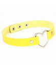 Moda PU skóra serce Choker naszyjnik kobiety Chocker naszyjniki Punk komunikat biżuteria Collier panna młoda biżuteria prezent