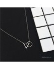 XIYANIKE 925 Sterling Silver krótki naszyjnik minimalistyczny łańcuszek do obojczyka kobiet trójkąt okrągły wisiorek odporność n