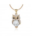 Mała sowa Choker naszyjnik dla kobiet kryształowy wisiorek z motywem zwierzęcym naszyjnik złoty kolor srebrny Choker biżuteria D