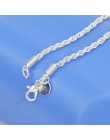 3mm szerokość czysta 925 Sterling Silver Charm Rope naszyjnik łańcuchy biżuteria z dobrej jakości Lobster klamrami zestaw 16-30 