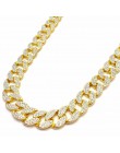 UWIN Iced Out Bling kryształ Rhinestone Goldgen wykończenie Miami kubański Link łańcuch męski hip hop naszyjnik biżuteria 20,24,