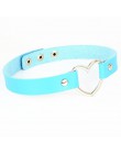 Moda PU skóra serce Choker naszyjnik kobiety Chocker naszyjniki Punk komunikat biżuteria Collier panna młoda biżuteria prezent