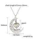 2019 świecące w ciemności wisiorek naszyjniki posrebrzany łańcuszek naszyjniki Hollow księżyc i serce Choker naszyjnik Collares 