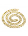 UWIN Iced Out Bling kryształ Rhinestone Goldgen wykończenie Miami kubański Link łańcuch męski hip hop naszyjnik biżuteria 20,24,