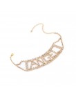 Ingemark moda anioł charakter Rhinestone Choker naszyjnik dla kobiet luksusowe Maxi komunikat biżuteria łańcuszek na szyję preze