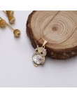 Mała sowa Choker naszyjnik dla kobiet kryształowy wisiorek z motywem zwierzęcym naszyjnik złoty kolor srebrny Choker biżuteria D