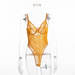 Ellolace Neon lato 21 kolory koronkowe body kobiety kwiatowy haft muszka przejrzyste Sexy body kombinezon kombinezony Party